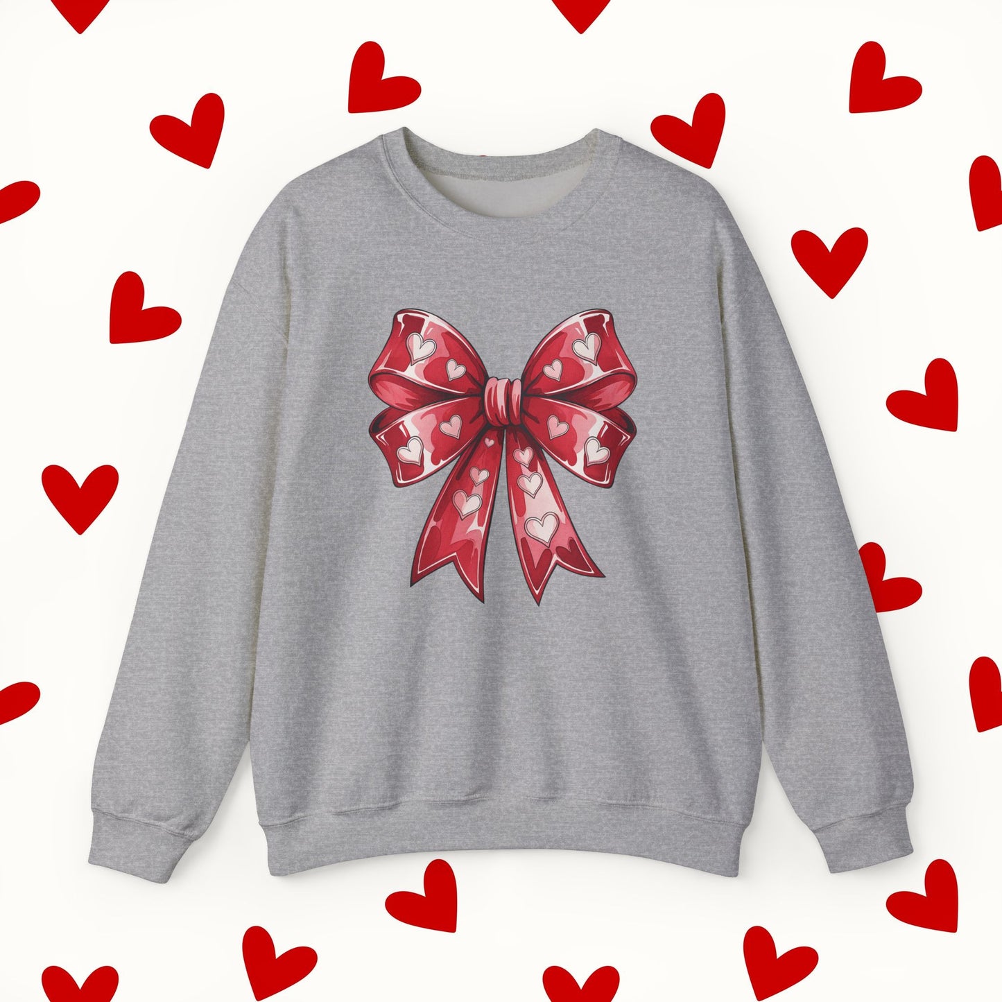 Coquette Red Bow Sweatshirt – Romantic Valentine’s Day Sweater