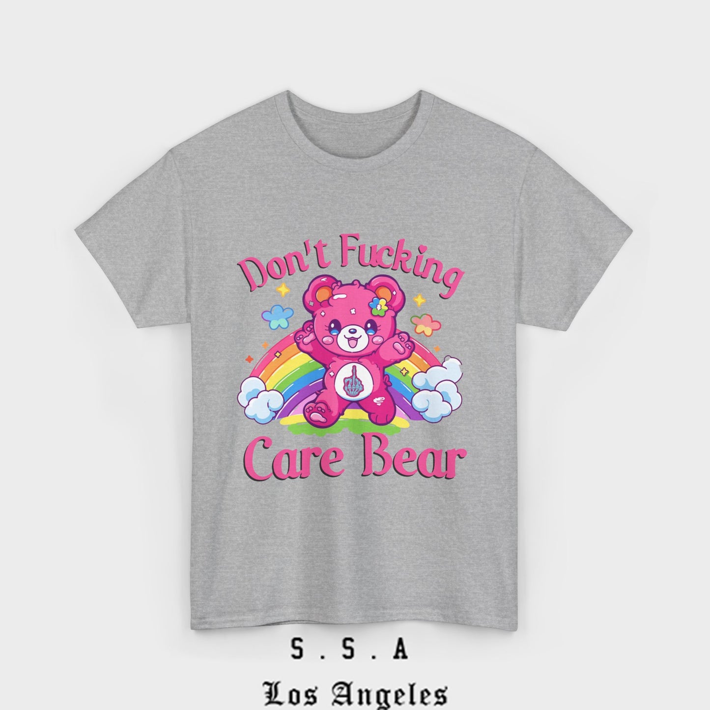 Don’t F***ing Care Bear T-Shirt – Funny Rainbow Graphic Tee