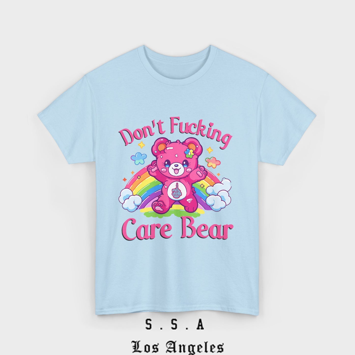 Don’t F***ing Care Bear T-Shirt – Funny Rainbow Graphic Tee