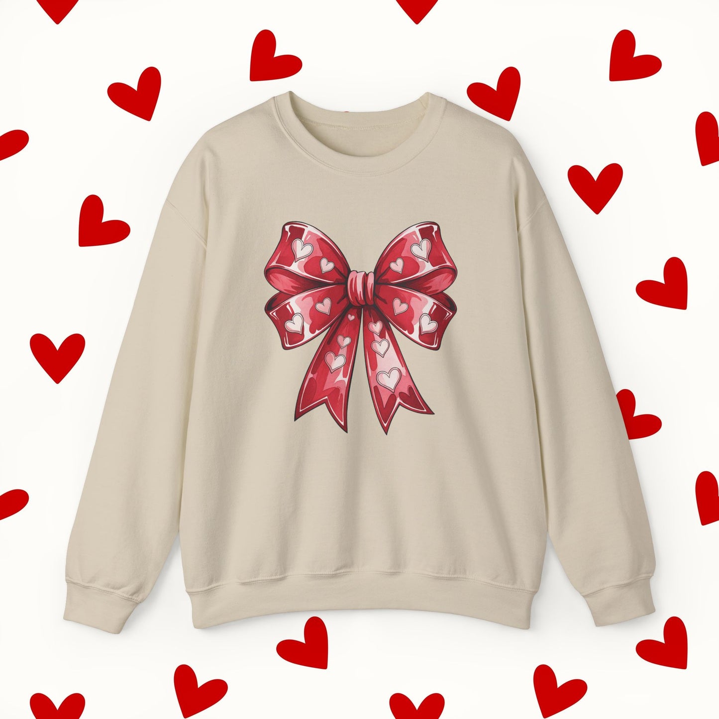 Coquette Red Bow Sweatshirt – Romantic Valentine’s Day Sweater