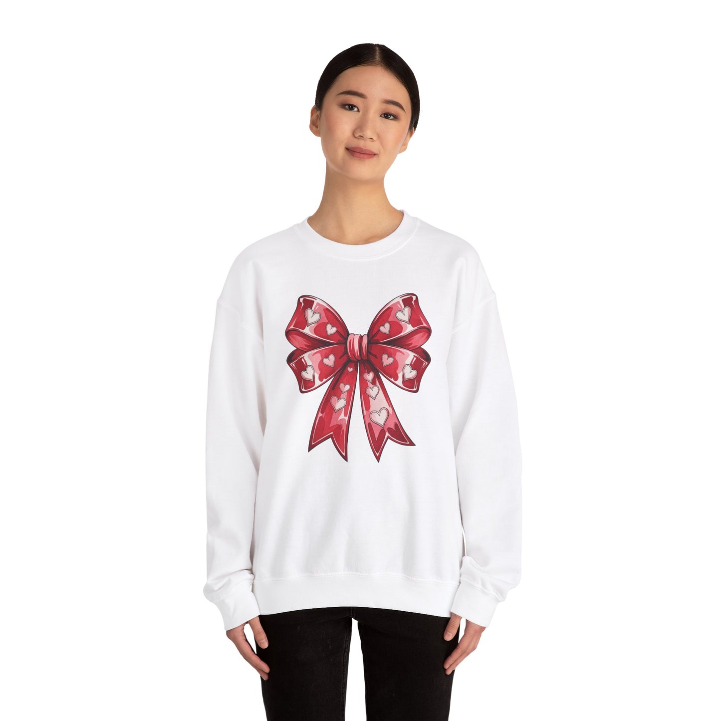 Coquette Red Bow Sweatshirt – Romantic Valentine’s Day Sweater