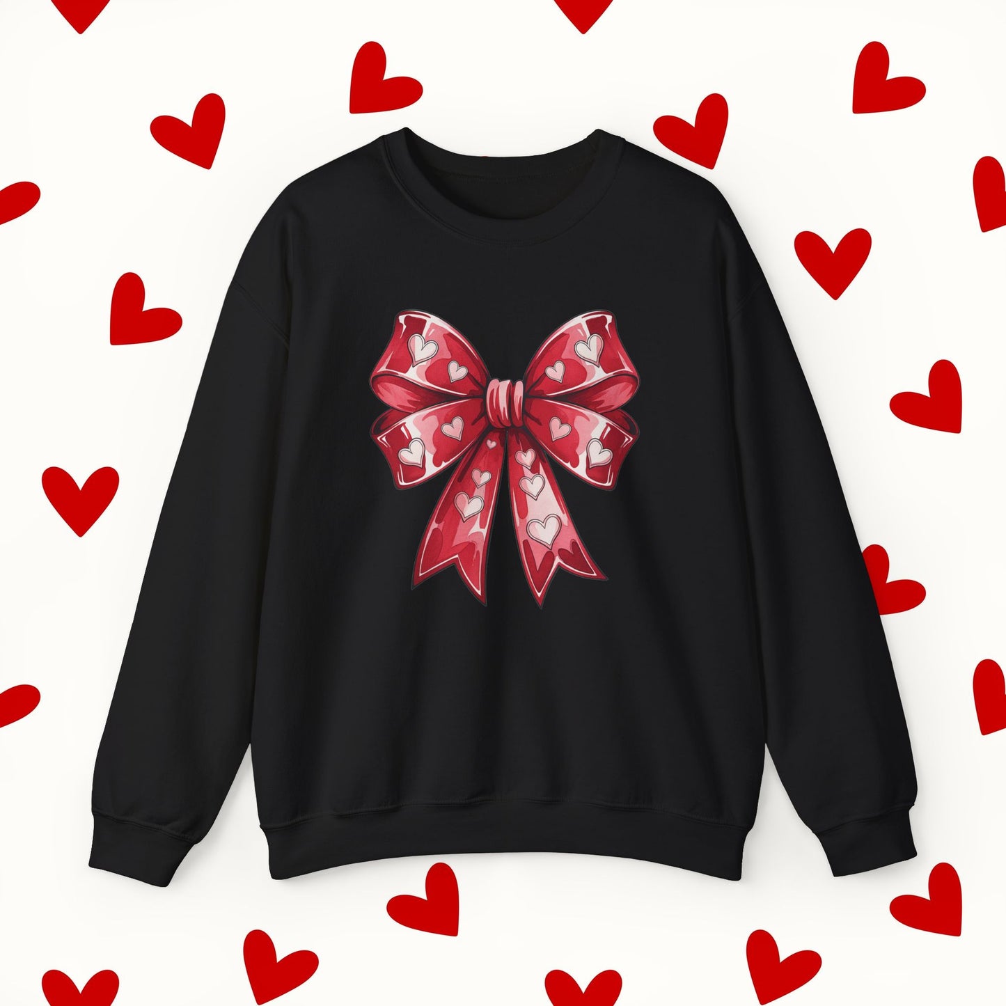 Coquette Red Bow Sweatshirt – Romantic Valentine’s Day Sweater