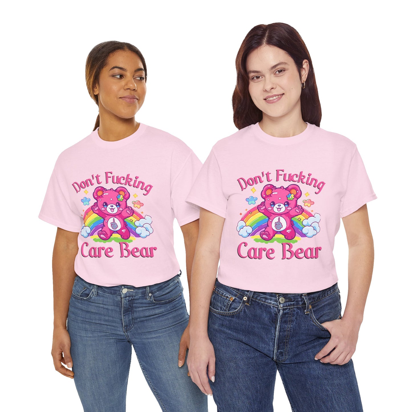 Don’t F***ing Care Bear T-Shirt – Funny Rainbow Graphic Tee