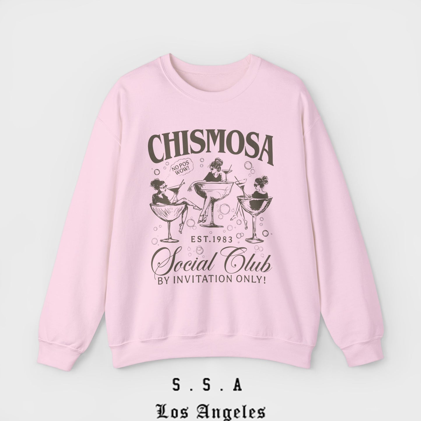 Chismosa Social Club Sweatshirt – Funny Vintage Vibe Crewneck Sweatshirt