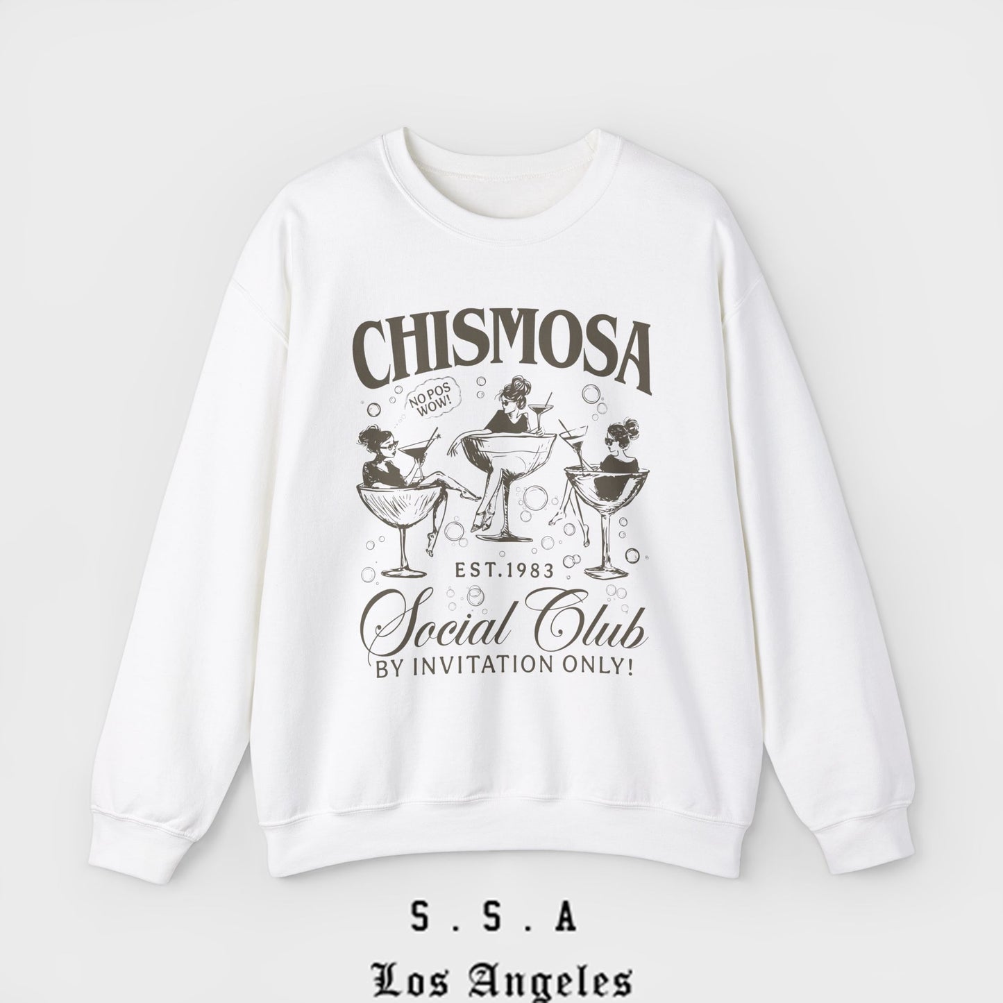 Chismosa Social Club Sweatshirt – Funny Vintage Vibe Crewneck Sweatshirt