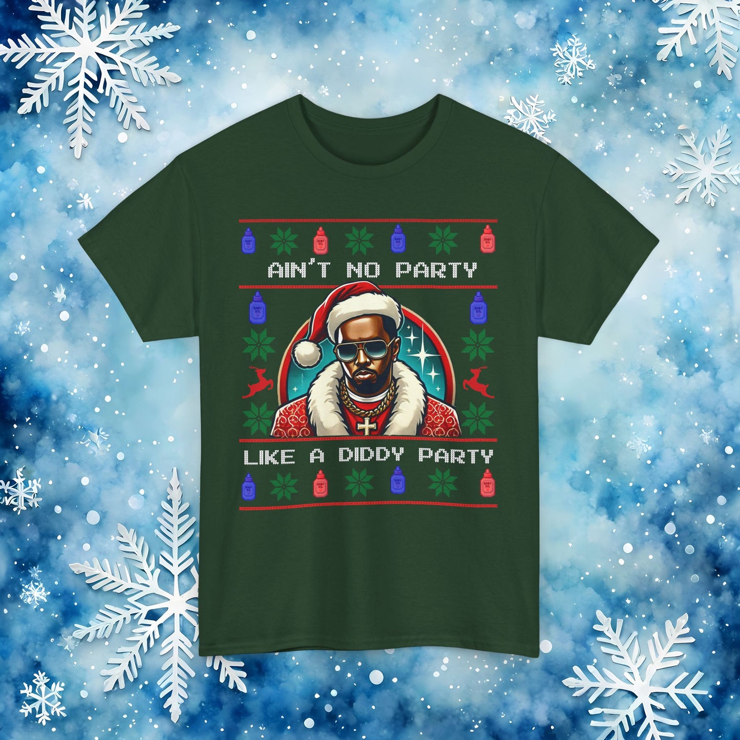 Ain’t No Party Like a Diddy Party Ugly Christmas Tee – Funny Holiday Hip-Hop Meme T Shirt