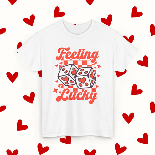 Feeling Lucky T-Shirt – Retro Valentine’s Dice Tee