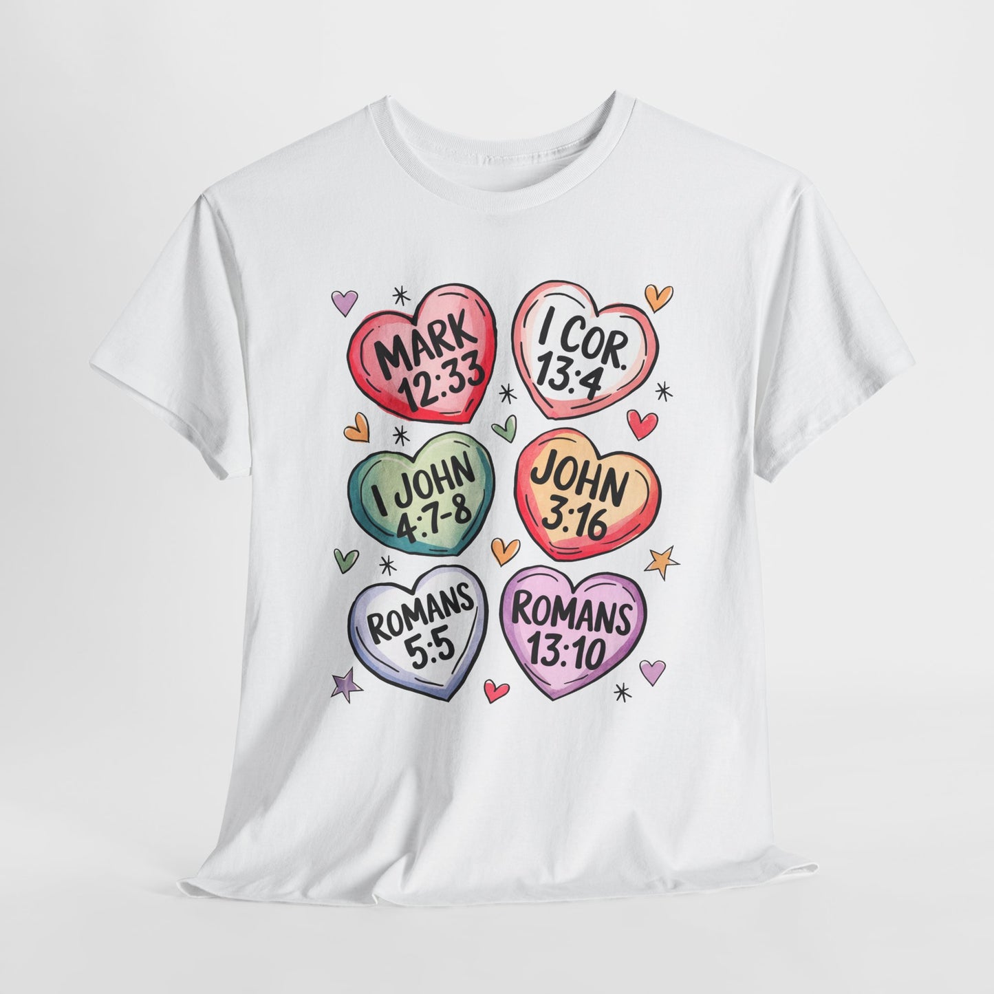 Sweet Scripture Hearts T-Shirt – Christian Valentine’s Day Tee