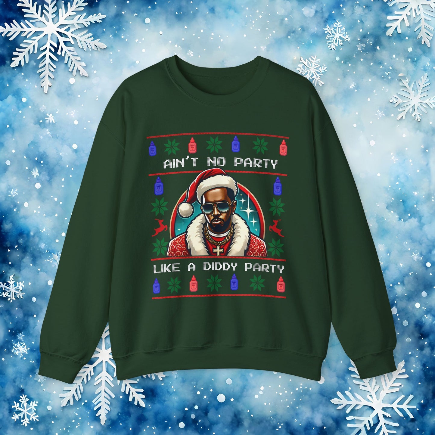 Ain’t No Party Like a Diddy Party Ugly Christmas Sweater – Funny Holiday Hip-Hop Diddys Meme Sweater