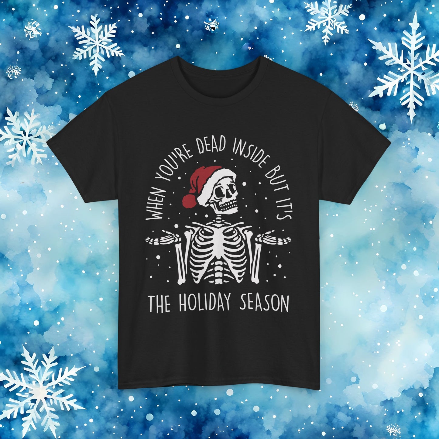 Dead Inside Skeleton Funny Christmas Gift Fall Sarcastic Merry T Shirt