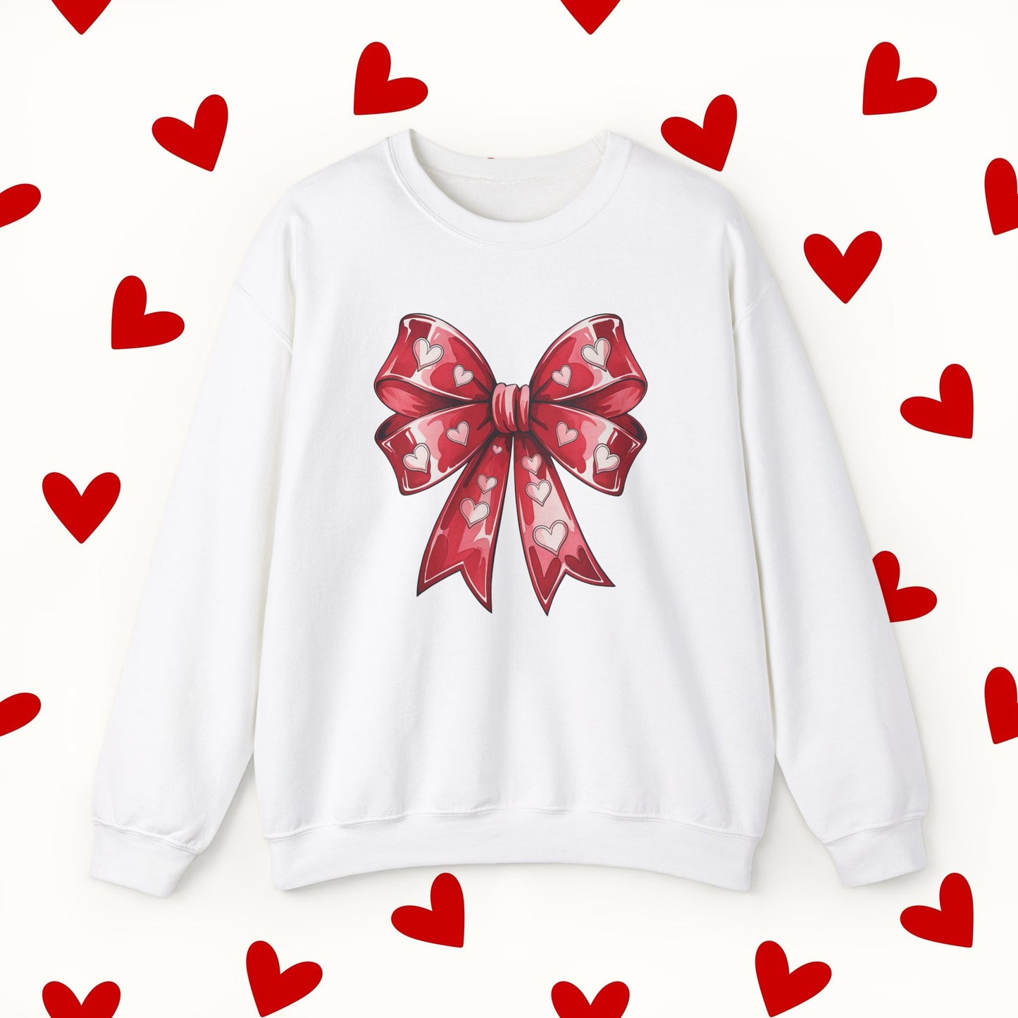 Coquette Red Bow Sweatshirt – Romantic Valentine’s Day Sweater