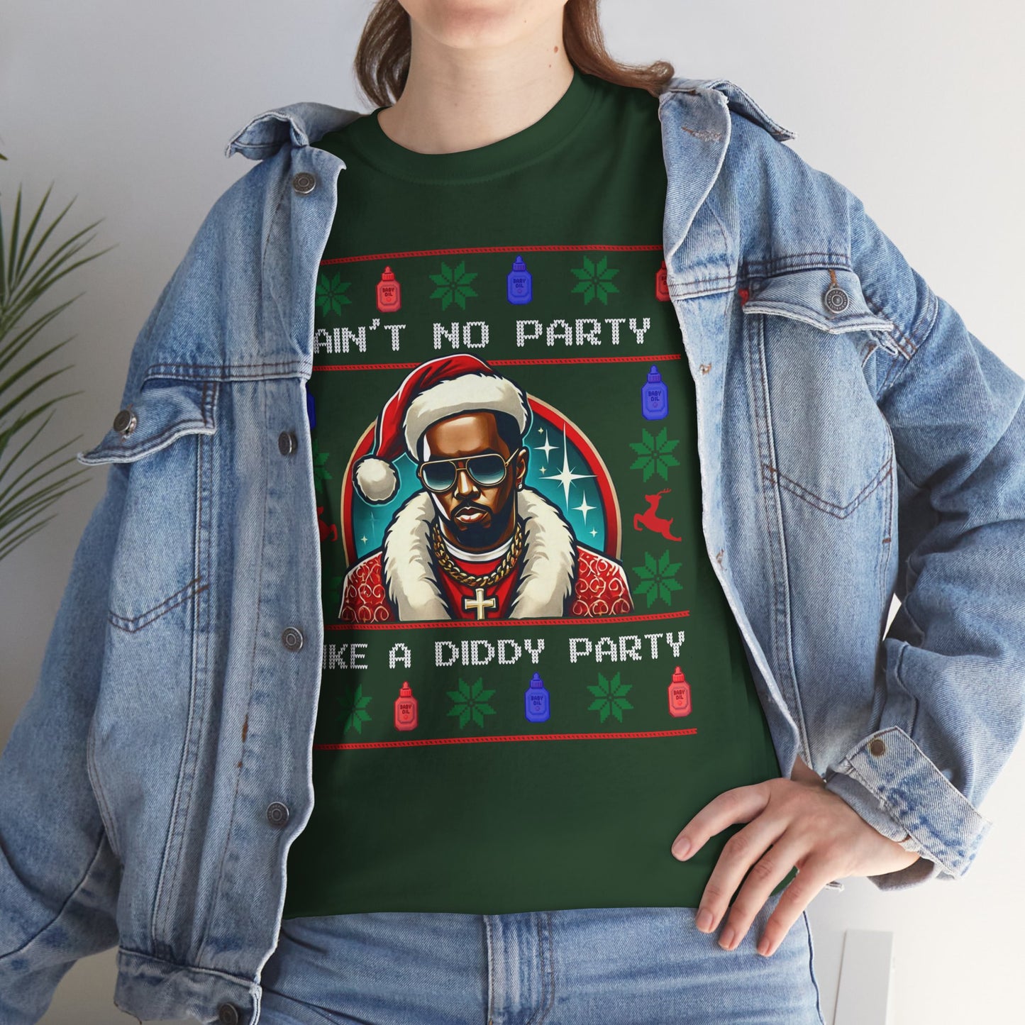 Ain’t No Party Like a Diddy Party Ugly Christmas Tee – Funny Holiday Hip-Hop Meme T Shirt