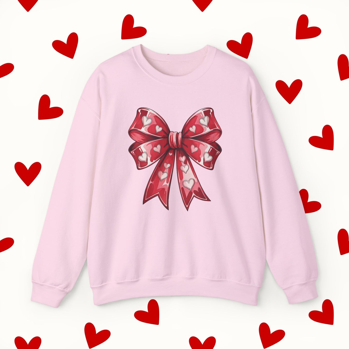 Coquette Red Bow Sweatshirt – Romantic Valentine’s Day Sweater