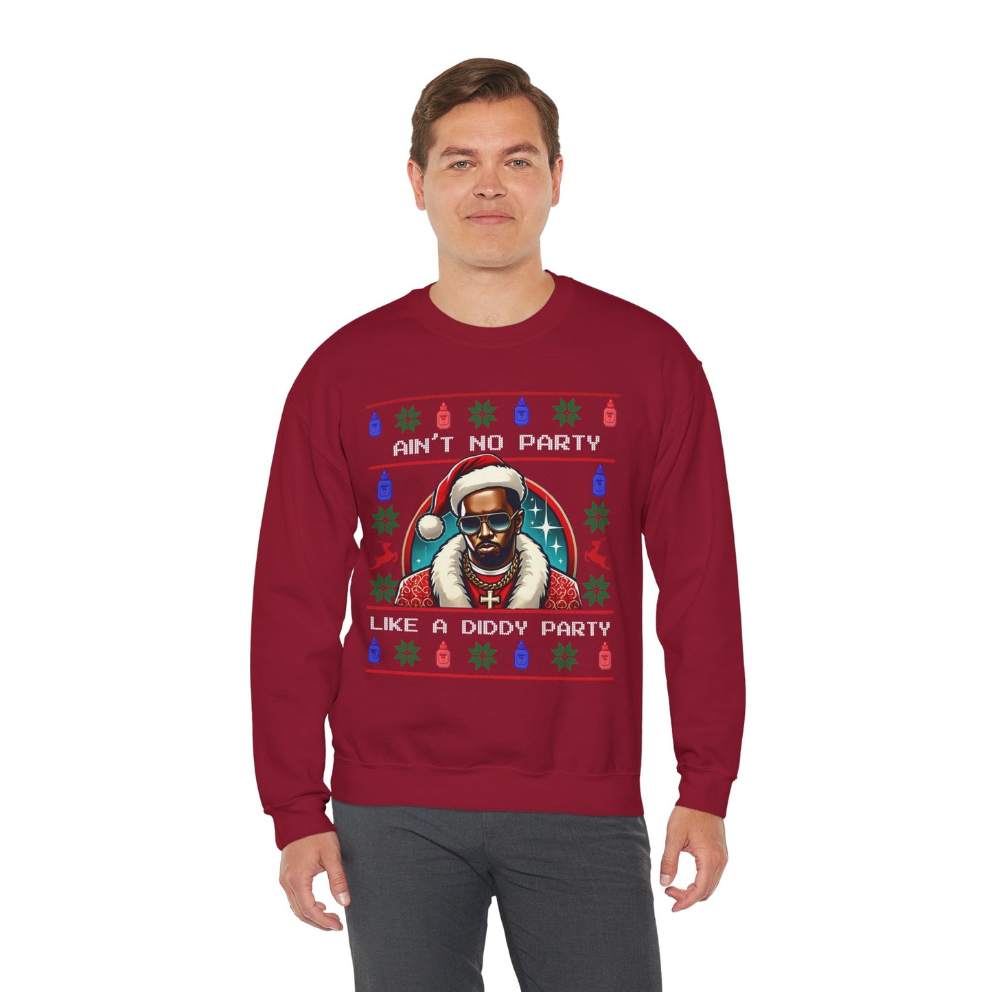 Ain’t No Party Like a Diddy Party Ugly Christmas Sweater – Funny Holiday Hip-Hop Diddys Meme Sweater