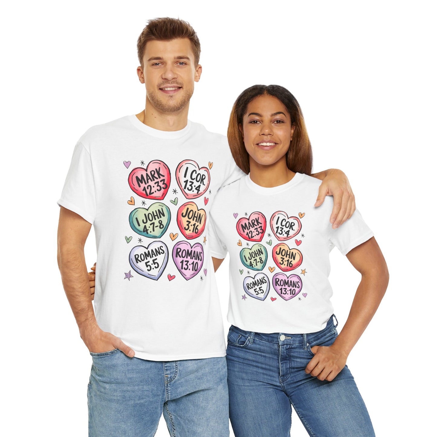 Sweet Scripture Hearts T-Shirt – Christian Valentine’s Day Tee