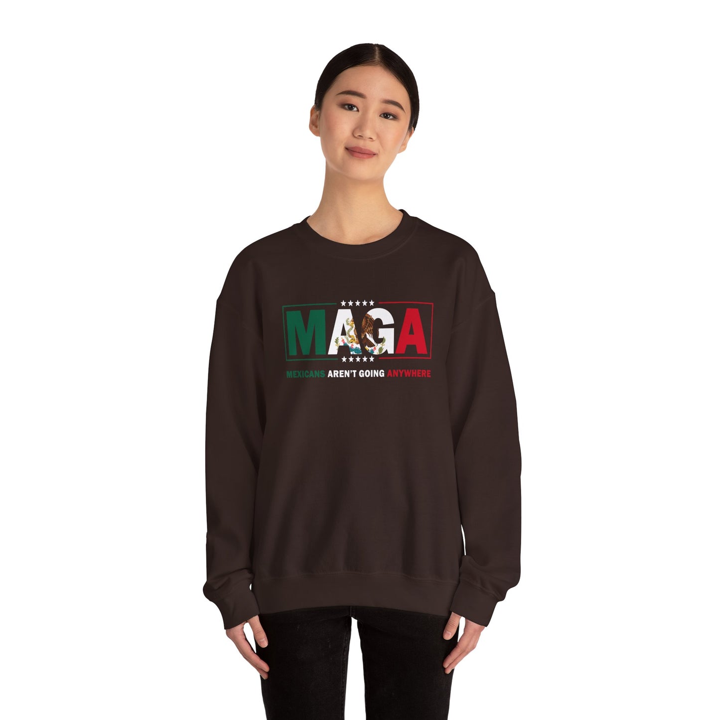 Mexicans Aren’t Going Anywhere Parody Sweatshirt Immigration Statement Sweater