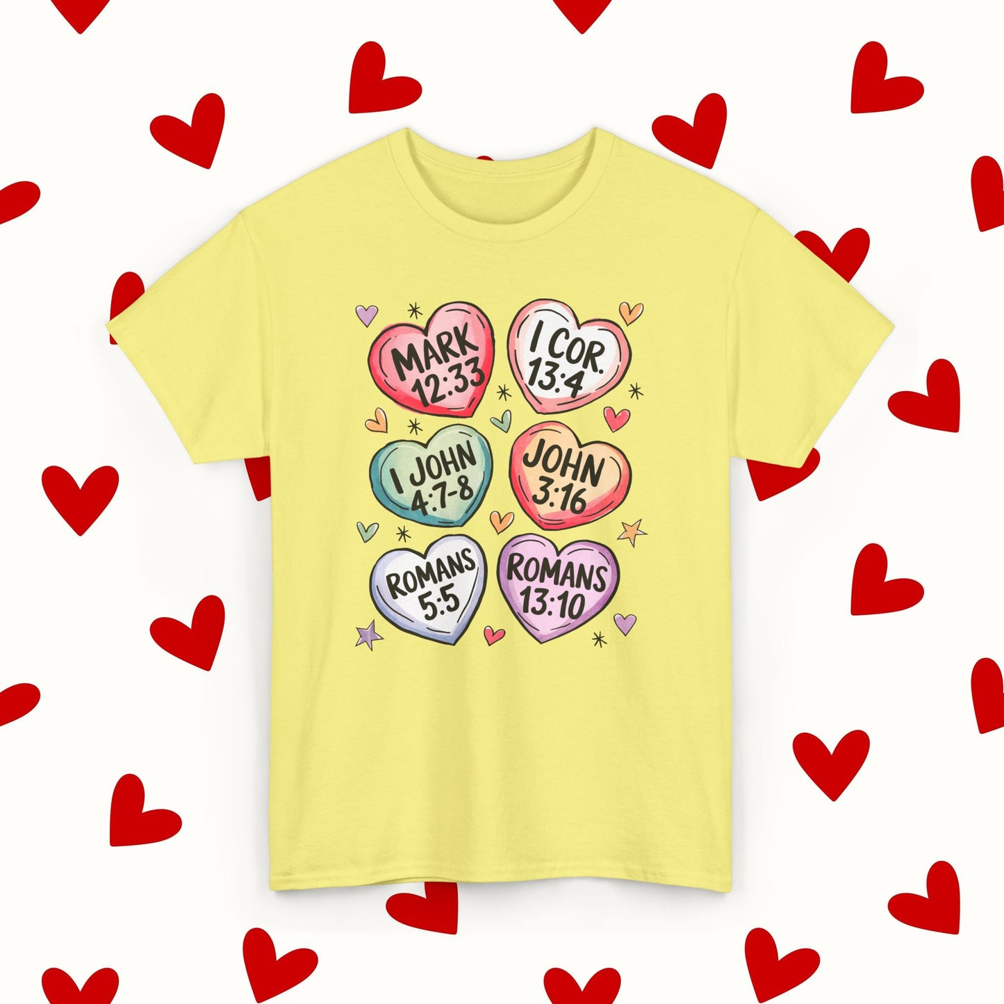 Sweet Scripture Hearts T-Shirt – Christian Valentine’s Day Tee