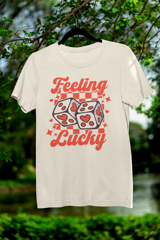 Feeling Lucky T-Shirt – Retro Valentine’s Dice Tee