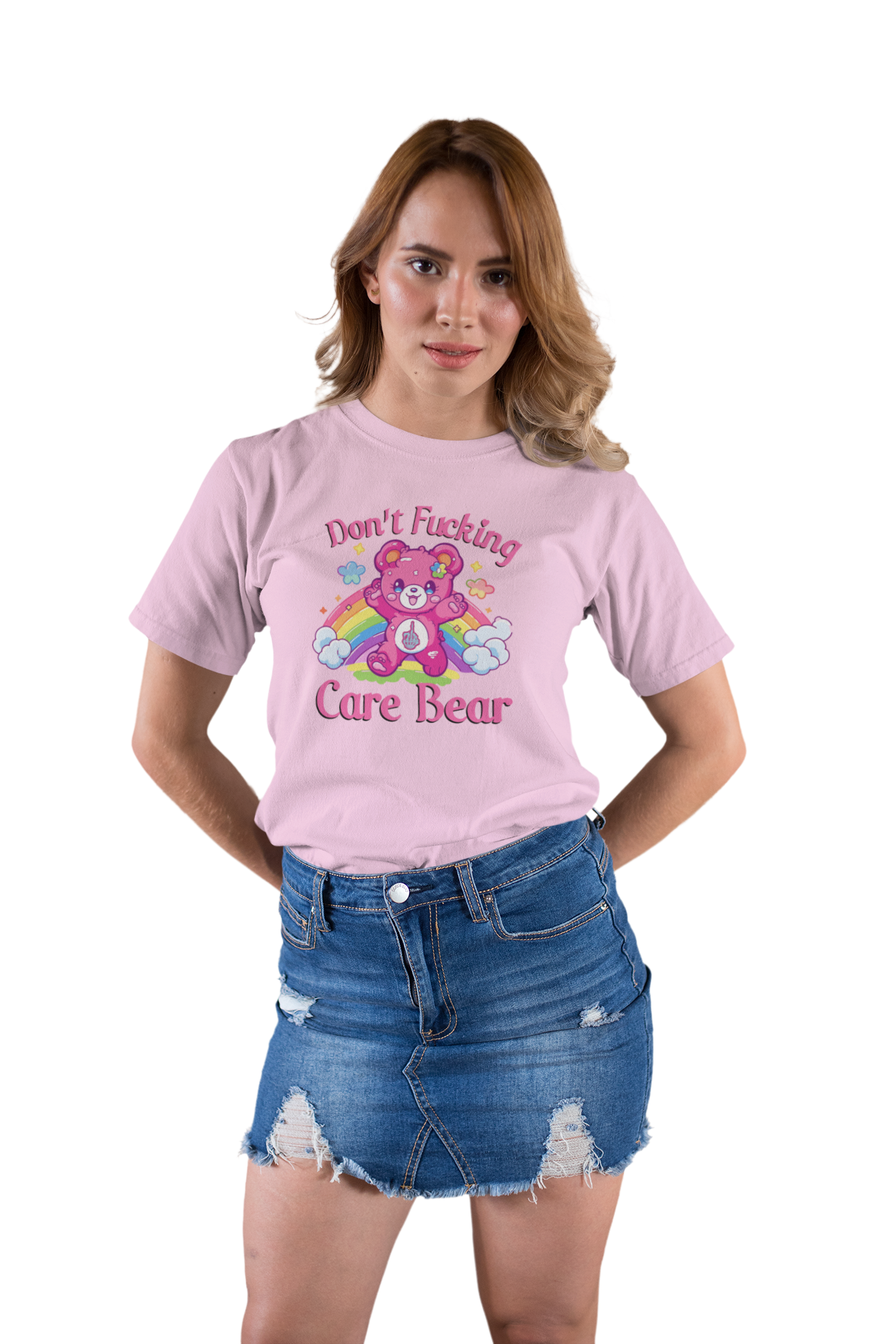 Don’t F***ing Care Bear T-Shirt – Funny Rainbow Graphic Tee